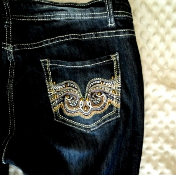 Elite Jeans Rhinestone Embellished Capri Size 13/14 NWOT - Picture 5 of 11